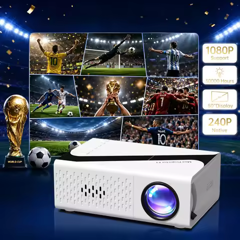 Mini Portable Projector LED Micro Projector Native 240P Resolution Supports 4K For Home Theater Outd