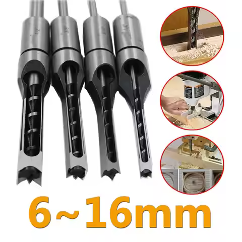 1Pc 6-16mm HSS Square hole drill Woodworking Drill Tools Auger Mortising Chisel Drill Set DIY Furnit