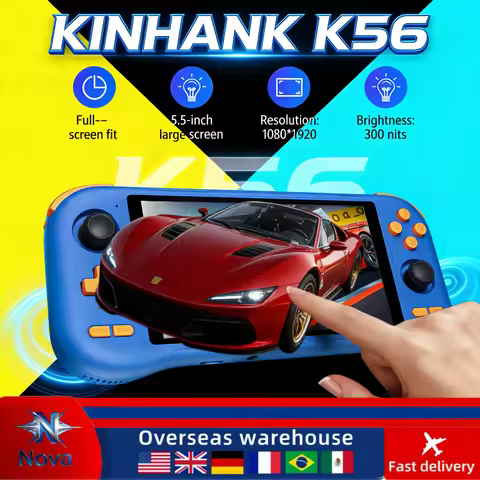 KINHANK K56 Portable Game Console 5000mAh 5.5-Inch Touchscreen Supports 50 Emulators (PS1/PSP/DC/SS)