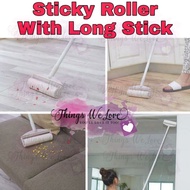 [SG] Long Cleaning Stick Roller (A) 19cm Sticky Roll Floor Cleaner Rolls Rolling Mop Broom Remove Du
