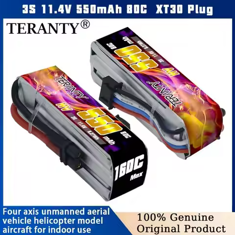 TERANTY 3S 11.4V 80C/160C 550mAh HV Lipo Battery, Suitable For RC Helicopter Quadcopter FPV Racing D