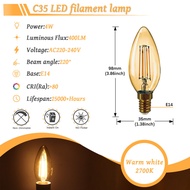 6PCS LED Filament Light Bulb Retro Edison E27 E14 B22 2700K 4000K 220V A60 G45 C37 Vintage Ampoule I