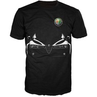 Alfa 2026 fashion Romeo Italy mens silver Tribute T-Shirt black