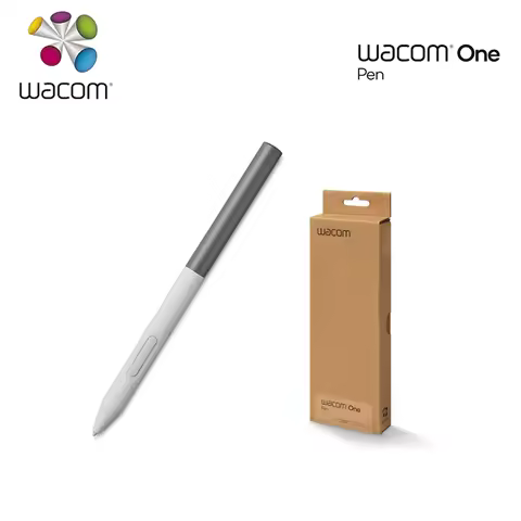 Wacom One Standard Pen (for 2023 Edition Wacom One displays and Tablets), White Front/Gray Rear