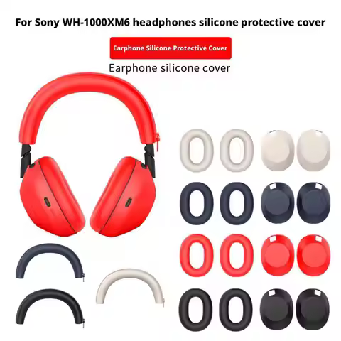 For WH-1000XM6 Silicone Protective Case Shockproof Cover for Sony XM6 Headphones Anti-Scratch Soft S