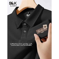ி Baleno S&K Series Polo Short Summer Waffle Shirt Men's Half Sleeve T-Shirt LF