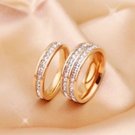 Steel Ring Unique Fashion Single Row Diamond Gypsophila Ring Men Women Couple Ring Ring Index Finger