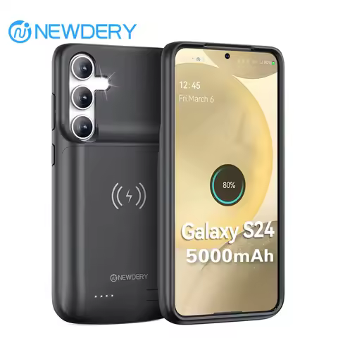 S24 Battery Charger Case for Samsung Galaxy S24 Wireless Charging Portable Power Bank Case External 