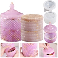 Gam Popi DIY Acuan Plaster Resin Corak Berlian Bulat Kotak Penyimpanan Susun Roman Acuan Silikon bao