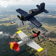 Leju Island Small Scale WW2 World War II Propeller Retro Fighter Assembled Building Blocks MOC Toy A