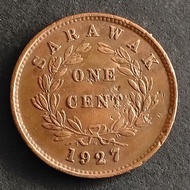 Duit Syiling Lama Sarawak Rajah C.V. Brooke One Cent 1927(I)