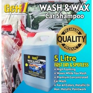 GETF1 Wash & Wax Car Shampoo 5L Car Wash And Wax Shampoo Kereta Wash And Wax 5L
