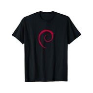 Men's Debian Official Spiral Swirl Logo Linux Distro OS T Shirt with Red & Geometric Design, Short S
