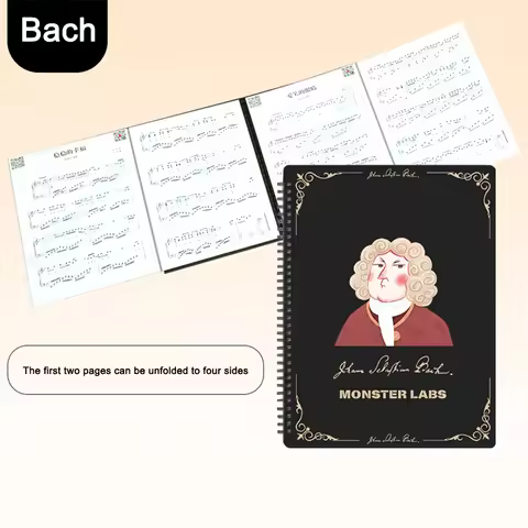 Musical Score Book Bach Beethoven Tchaikovsky Mozart Strauss Chopin Music Sheet Notebook for Piano G
