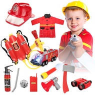 Children's role-playing props fireman Sam backpack fire suit toy performance costume