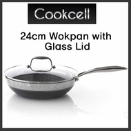 🎁SALE🎁[KOREA] COOKCELL 24cm Black Cube Wok Pan with Glass Lid  Home &amp; Living . Kitchen &amp; Dining . Cookware