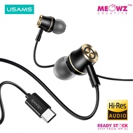 USAMS EP-43 Type-C In-ear Earphone with Built-in DAC Support Pixel 2 3 Note 20 S20 S21 S22 Ultra