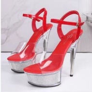 Sexy High Heels 15CM Slim Heel Transparent Crystal High Heels Sandals Women