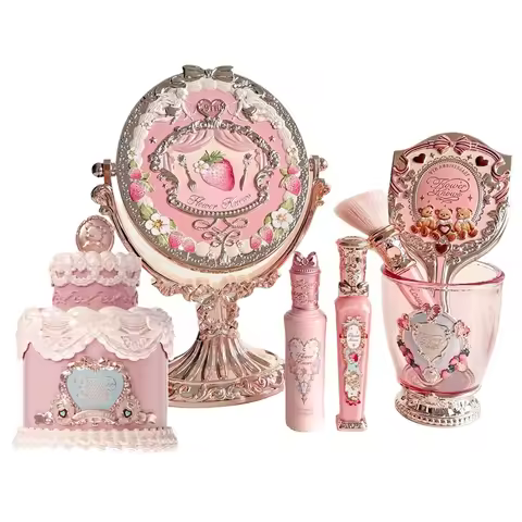 Flower Knows Strawberry Cupid Eyeshadow SWEETIE BEAR Perfume 9th Anniversary Set Desktop Mirror Hair