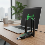 AX900 Dual-Band WiFi USB Adapter with Bluetooth and Antenna, Driver-Free for Windows  AX900 Penyesua