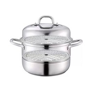 304不銹鋼蒸鍋 家用加厚雙層湯蒸鍋 大容量雙層蒸籠湯鍋  規格 28cm不銹鋼雙層蒸鍋（304） 28cm不銹鋼雙層蒸鍋（304）