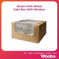 [50PCS] Brown Kraft Window Whole Cake Box Full Cake Box Brown Window Cake Box 8'' x 8'' x 5''