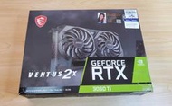 【免運】二手盒裝美品 微星MSI RTX3060Ti VENTUS 2X 8GD OC 雙風扇顯示卡(黑色)