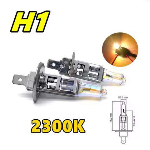 2 Pcs H1 12V55W Headlamp 2300K P14.5s Halogen Replace Upgrade Super Yellow Rain And Fog Proof Light 