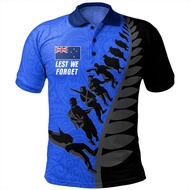 Anzac Day Polo Shirt Lapel Short Sleeve Golf Shirts Australia New Zealand Tonga National Day Fashion