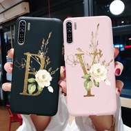 OPPO A91 F15 Reno 3 Reno3 Black Matte Phone Case Fashion Letters Soft Cover Shockproof Casing Cases