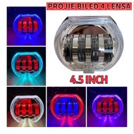 Biled Projector Headlight Mode Projie Biled 4 LED 8D Plus 4.5 inch Shroud