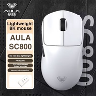 AULA SC800 8K Wireless E-sports Mouse USB-C/2.4Hz Dual-mode PAW3395 Sensor TTC Gold Wheel 37g Lightw
