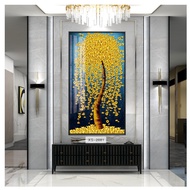 Fortune Tree Good Meaning Entrance Entrance Decorative Painting Light Luxury Fortune Golden Tree Cor