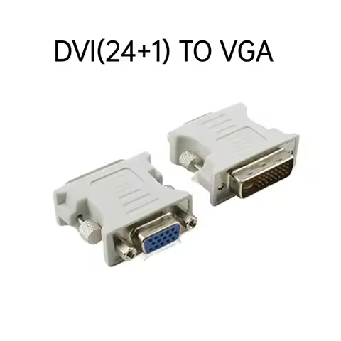 10pcs Connector Computer Monitor Video White Plastic Durable DVI 24+1/5To VGA Female Multi-Purpose C