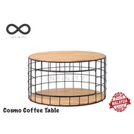 Infinity Cosmo Coffee Table / Metal Leg / Top Solid Wood (Natural / Walnut)