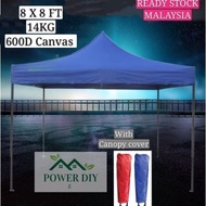 Powerdiyjj 8x8 ft 2.5x2.5 m folding canopy / folding tent / kanopi bazar pasar malam / khemah niaga payung niaga