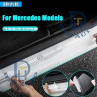 9Pcs Transparent Mercedes Benz Car Door Sill Protector Auto Threshold Strips Sticker Car Accessories