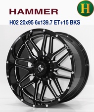 ล้อแม็ก ขอบ20”HAMMER H02 20x9.5ET+15 6x139.7 BKSราคาชุด4วง As the Picture One