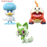 LANGMENGXUAN Poke-mon Figure, Model Doll Kawaii Sprigatito Figure, Kids Toy Anime Figure Fuecoco 4cm