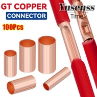 YUSENSS 100Pcs GT Copper Terminal Connecting Tube, Hole Passing Brass Wire Terminal Crimp, GT-1/1.5/