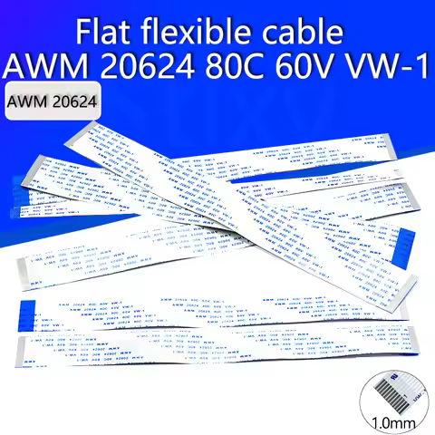 10PCS Flat flexible cable FFC FPC LCD cable AWM 20624 80C 60V VW-1 FFC-1.0MM Flat connection cable 6