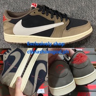 ✘【100%LJR batch】world top quality Travis Scott air Jordan 1 low black Brown Mocha shoes for men snea