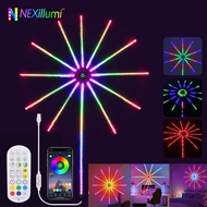 ✨【สต๊อกพร้อมแล้ว】 + Gratis Ongkir✨พลุแถบไฟ LED ไฟ RGB สีชวนฝันเปลี่ยนเสียงเพลงไฟพลุบลูทูธพร้อมรีโมทค