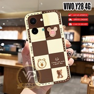 Latest Vivo Y28 4G Softcase 2024 Flexible Rubber Material BEAR Motif (BK171) Vivo Y28 4G 2024 Y03 4G
