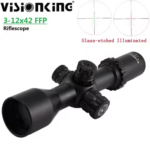 Visionking Wide View 3-12x42 FFP Hunting Riflescope Mil-Dot Illuminated First Focal Plane Tactical P