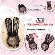 Long Ear Rabbit Lace Costume Headband Black Lingerie Accessories Ac70
