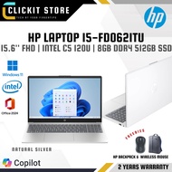 HP Laptop 15-fd0621TU / 15-fd0618TU - 15.6" FHD | Intel C5-120U | 8G/16G RAM | 512GB SSD | MS24 W11