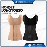 LESEDI Korset Pelangsing Perut Buncit Corset Melahirkan Longtorso Korset 6 Pengait 4 Tulang Stagen S
