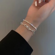 Silver Adjustable Bracelet - Minimalist Plain Circle Handchain - Geometric Bracelet - Women Shiny Ha