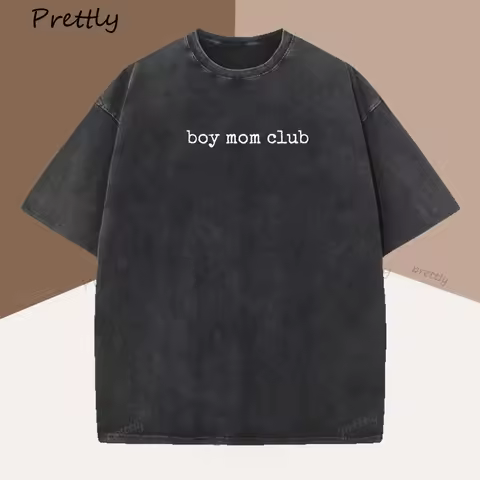 Boy Mom Club T Shirt Women Mom of Boys T-Shirt Cute Mom Life Tee Mother's Day Gift Mama Cotton Vinta